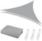 JAMATA Toldo Vela Triangular 3x3x4.3m Gris,Tela Impermeable y Protección UV 95%,Resistente a Manchas y Moho,Ideal para Exteriores,Jardín y Terraza,Incluye 3 Cuerdas de Sujeción(1.45m)