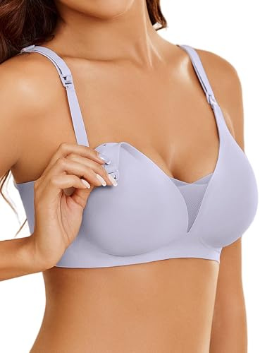 Avidlove Nursing Bras for Breastfeeding Seamless Ultra Comfort Pregnancy Maternity Wireless Bralette Purple