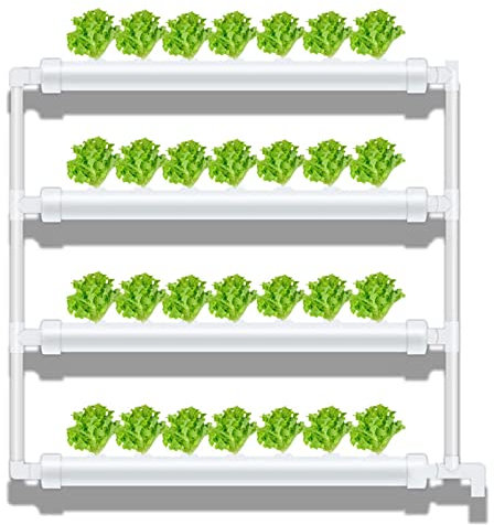 Jrcfnss Kit de Culture hydroponique Mural, 28 Sites de Plantes 4 tuyaux en Système de Culture hydroponique avec Pompe à Eau, système de Culture de Plantes de Culture de l'eau pour légumes à Feuilles