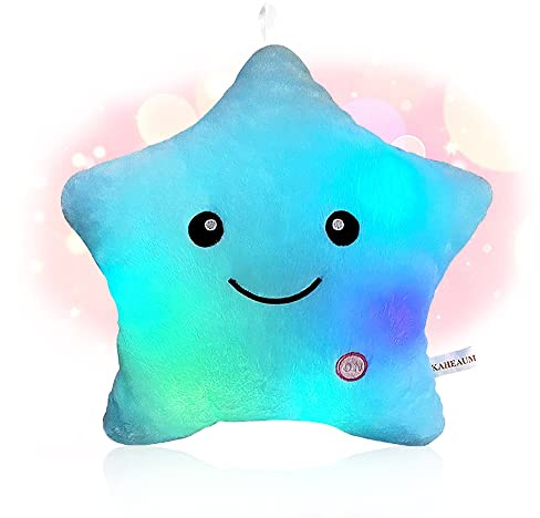 Shengou Cojín Luminosas, Almohada con Luces, Almohada Felpa Luminoso, Cojín de Peluche con luz LED, Cojines Decorativos, LED Estrellas Peluche