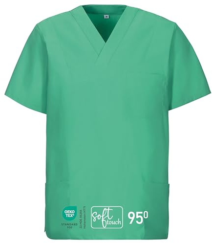 EXNER Medizinischer Schlupf-Kasack, OP-Kasack, Unisex, für Krankenpflege, Altenpflege, Farbe Light Green, Größe 6XL