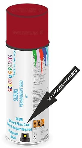 SCOOBYS PAINTS BACK IN THE MIX Direct Gloss Aerosol Spray Paint For Suzuki Permanent Red Code: 61 No Lacquer Required