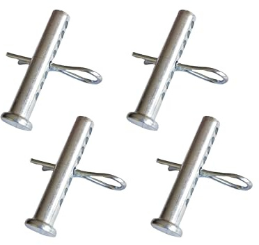 Adjustable Porous Clevis Pin, Spring Steel 8 Hole Pin & R-Clip Crank Kit, Farm, Automotive Fasteners (Dia.: 3/8in(9.5mm)-4Pcs)