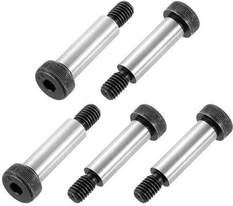 QUARKZMAN Tornillos De Cabeza Hueca Hexagonal De Acero Aleado Con Hombro, Longitud De Hombro De 1-1/2, Diámetro De Hombro De 1/2, Roscado 3/8-16 UNC, 5 Piezas