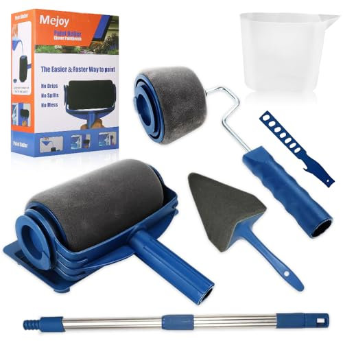 NICEWAT Rodillo Pintura, Rodillo de Pintar Antigoteo, 7pcs Kit Rodillo Para Pintar Paredes, Kit Pintar Pared Kits de Herramientas de Pintura con Bandeja para Decoración del Hogar