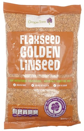 Grape Tree Golden Linseed Seeds Flaxseed 500g. High In Fibre Source Of Protein. Perfect For Adding To Granola, Muesli, Smoothies And Yogurt. Ideal For Both Sweet And Savoury Cooking