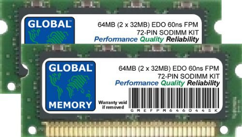 GLOBAL MEMORY 64 MB (2 x 32 MB) 72-Pin EDO FPM SODIMM RAM KIT für Laptops/Notebooks