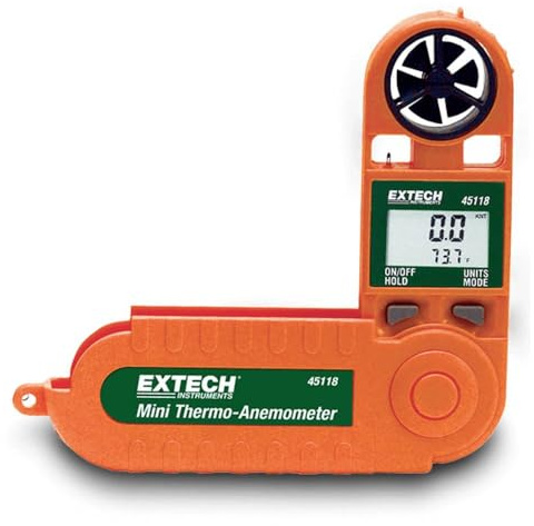 Extech 45118 Mini Waterproof Thermo-Anemometer, Air Velocity