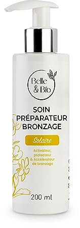 BELLE & BIO SOIN PRÉPARATION BRONZAGE -Active la mélanine, Accélère et Intensifie la pigmentation cutanée - Certifié Bio Ecocert - 200 ml