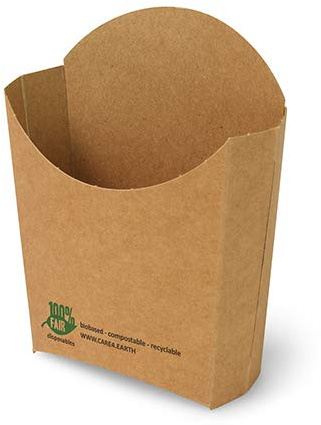 Papstar - 6 x 80 pommes frites kornett, i ren kartong 13,9 cm x 13,4 cm x 4,2 cm brun100% Fair liten