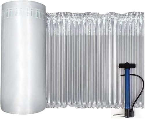 Luftpolsterfolie, 40 cm x 45m, aufblasbares Luftkissen, Säulenwickel für schwere Verpackungen und Umzüge, großer Blasen-Weinflaschen-Schutz, zerbrechliches Versandzubehör mit kostenloser Pumpe