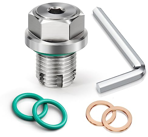 M14.1-1.5 x 15mm Oversize Piggyback Oil Drain Plug, Stainless Steel Self Tapping Oil Pan Thread Repair Kit
