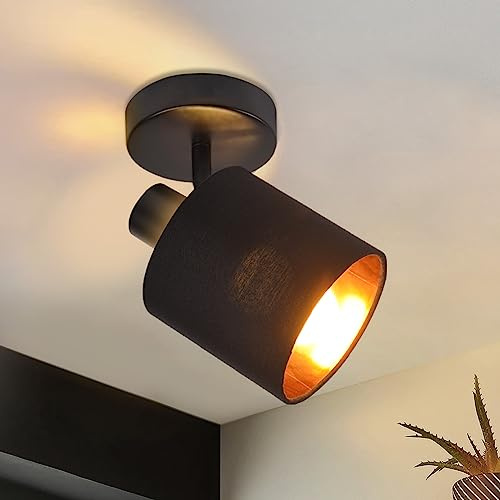 Glitzerlife LED taklampa med en enda låga takspotlight svart Vintage