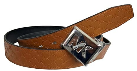 Michael Kors Wendbarer Gürtel mit geprägtem Logo, Einheitsgröße (Luggage/Schwarz), Gepäck/Schwarz, Einheitsgröße