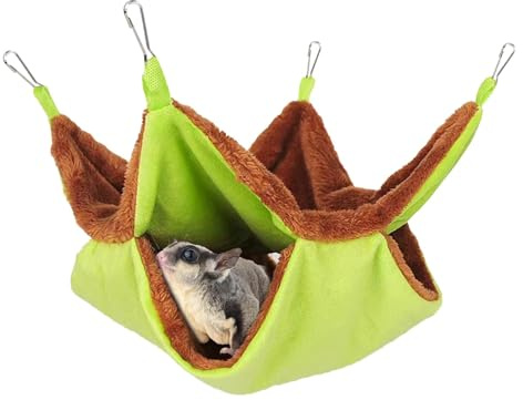 Ferret Hammock,Double-layer Small Animal Hammock - Pet Hangable Hammock Bedding, Portable Pet Bed, Sugar Glider, Soft Small Pet Cage Accessories Toy for Playing Sleeping