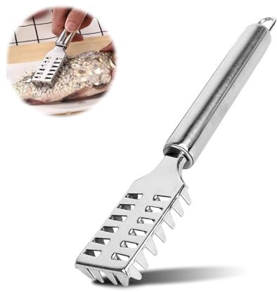 AIBAOBAO Squamatore Pesce, Squama Pesce Acciaio Inox, Desquamatore Pesce Professionale, Raschietto per Squame di Pesce, Aiutante da Cucina per Pulizia Rapida Pelle di Pesce per Cucina, Ristorante