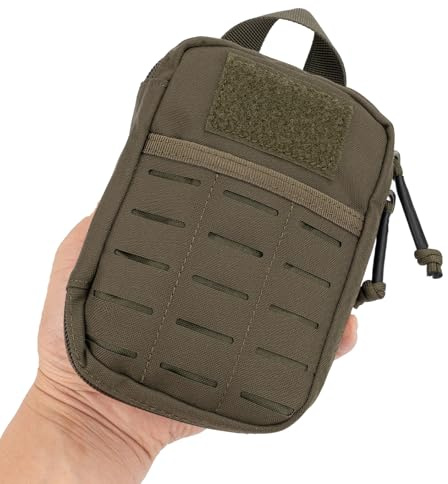 Dotacty Mini Pocket Organizer for Men EDC Gear Storage Pouch Belt/MOLLE-Compatible 6 x 4 x 1.5 Micro Nylon Bag for Multitools Flashlight Knife Pen Field Notebook (Ranger Green, 6 x 4 x 1.5)