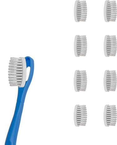 [EHOP] Lot de 8 Têtes de Brosse à Dents Rechargeables Compatibles | Blanc | Convient aux Adultes | Poils Souples | Fabriqué en France | Dentaire Écologique | Hygiène bucco-dentaire optimale