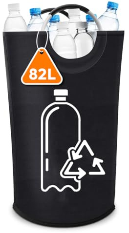Collecteur de bouteilles consignées de 82 l avec sac de transport, grand pliable, en tissu Oxford 600D, conteneur de collecte de marchandises vides, rangement de bouteilles consignées pour bouteilles