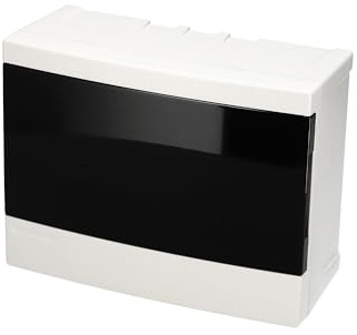 EDO Coffret Électrique Apparent 1 Rangée pour 8 Modules 17 x 22 x 9,5 cm IP40 IK07 - Boîtier de Distribution en ABS Blanc - Tableau Électrique Intérieur pour Garage, Atelier, Maison