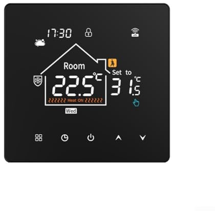 Hasaller Thermostat d'ambiance intelligent Wi-Fi numérique programmable pour chauffage électrique au sol, compatible avec l'application Tu-ya Smarts Life Programmation 7 jours (3 A)