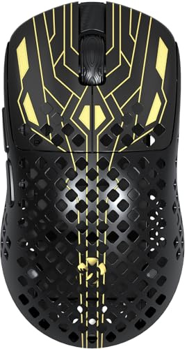 ATTACK SHARK MAMBASNAKE M2 Kohlefaser Funk Gaming - Maus, 41g Ultraleicht, PixArt PAW3395PRO Sensor, Bis 40000 DPI, 100M Klicks - Schalter, 2.4G/BT/USB - C Verkabelt, Für PC/Xbox/PS/Mac - Schwarz