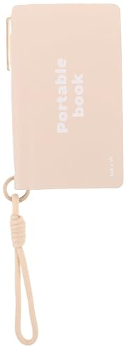 VILLFUL Bloc de Notas Portátil de Bolsillo Beige con Cubierta de Pu Mini Bloc de Notas Pequeño con Portalápices Integrado para Oficina y Papelería Escolar