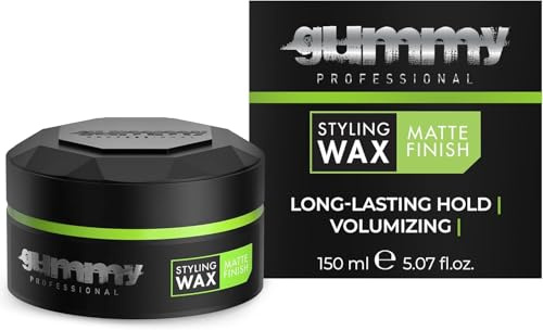Cera Pelo Hombre Gummy Professional Stying Wax Matte Finish - 150 ml – Fijación Fuerte, Brillo Intenso, Efecto Mojado, Pomada Capilar