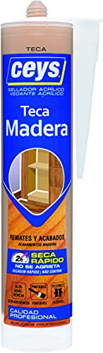 Ceys - Sellador acrílico madera Teca - Seca rápido - No se agrieta - Cartucho 280 ML