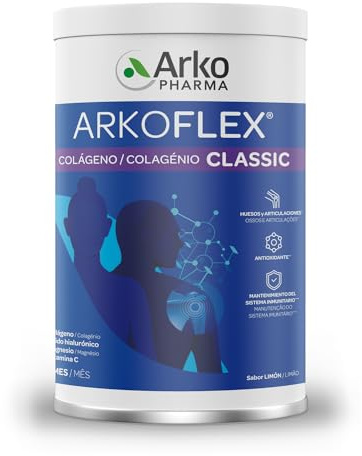 Arkopharma - Arkoflex Colágeno Classic, Bote 360 g, Colágeno Hidrolizado en Polvo con Ácido Hialurónico, Magnesio y Vitamina C, Huesos y Articulaciones, Apoyo Sistema Inmunitario, Sabor Limón