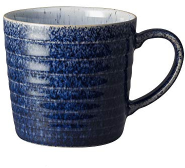Denby Stoneware Studio Blue Cobalt Ridged Mug