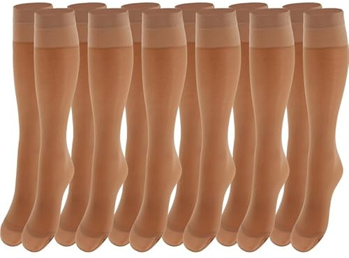 Franzoni Gambaletto Confort 40 Denari Donna Semi Velato, Calza con Bordo Anatomico e Punta Rinforzata con Leggera Compressione - Made in Italy - 6 Paia (visone)