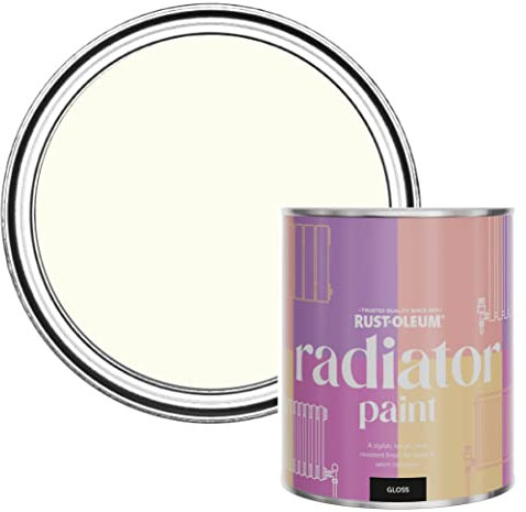Rust-Oleum White Heat Resistant Radiator Paint in Gloss Finish - Porcelain 750ml