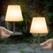 GGII 2 Stück Tischlampe Outdoor Mini Tischlampe Warmweißes und kühles Weiß Aufladbar Tischleuchte Kabellos LED Akku Tischlampe Outdoor Tischlampe für Wohnzimmer Patio Terrasse Schlafzimmer Balkon