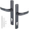 KOTARBAU® Türklinke 90 mm Profilzylinder Türdrücker Aluminium Drückergarnitur Universal Türgriff Türbeschlag Langschildgarnitur Anthrazit Zimmertür Innentür Außentür Handgriff