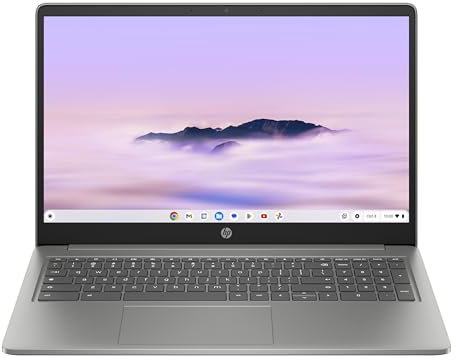 HP Chromebook Plus 15a-nb0005ns - Ordenador portátil con la IA de Google 15.6 Full HD Intel Core i3-N305, 8GB RAM, 256GB Flash, Intel UHD Graphics, ChromeOS, Cámara FHD Silver-Teclado Qwerty Español