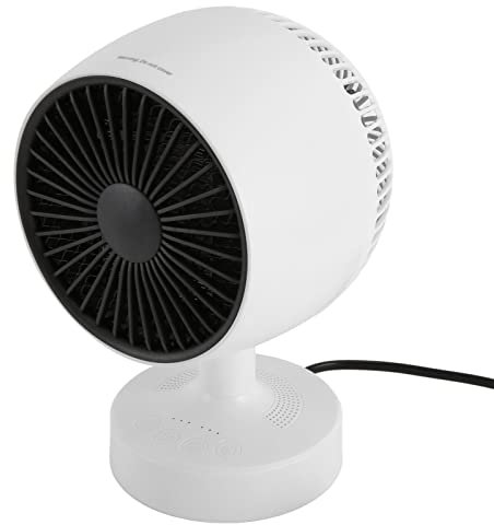 Mini Radiateur, Chauffage Portatif à Usage Froid et Chaud 500 W 100-240 V, avec Angle Réglable, pour Bureau à Domicile, Chambre à Coucher, Usage Intérieur, Bureau (WHITE)