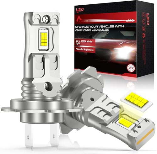 AUXIRACER H7 LED,20000LM 6500k Bianco Freddo Più Luminoso Alta Potenza H7 Led Lampade,1:1 Mini Size 12V IP68 Plug And Play,2 H7 Led