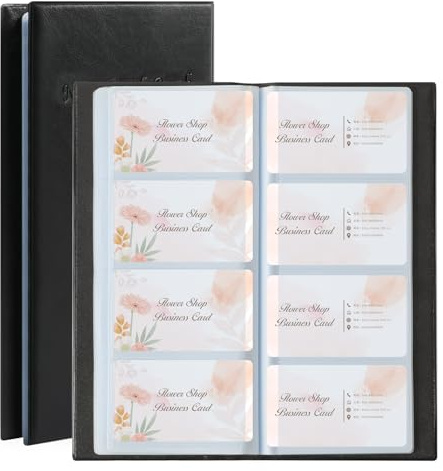 ODDerZZii Pu Leather Business Card Holders, Business Card Holder Wallet, Business Card Holders Display, The Business Card Holder for Men and Women Can Hold 400 Business Cards Book (Black)