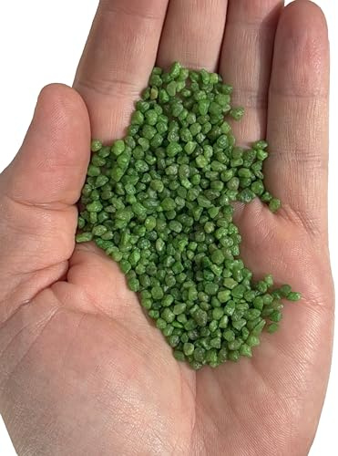 Ghiaia Decorativa per Marimo, Quarzo Ceramizzato Colorato per Vasi, Acquari e Terrari - Inerte, Non Tossico, (Arlecchino, Bianco, Blu, Nero, Rosa, Verde, Viola, Rosso, Giallo) (Verde, 5 kg)