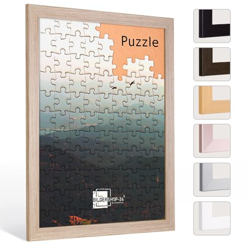 Bildershop-24 cornici puzzle London per puzzle circa 1000 pezzi, 33 x 98 cm, 98 x 33 cm, rovere Sonoma (decorazione) con vetro acrilico
