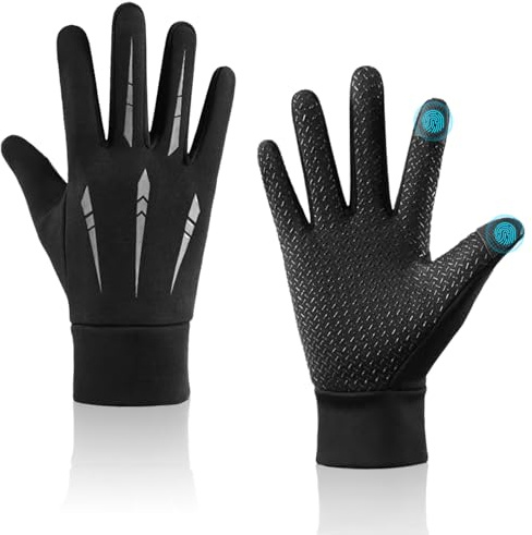GAZIL Guanti invernali touchscreen per uomo e donna, guanti termici antiscivolo per ciclismo, guanti impermeabili antivento per guida e vela, guanti da ciclismo (grigio)