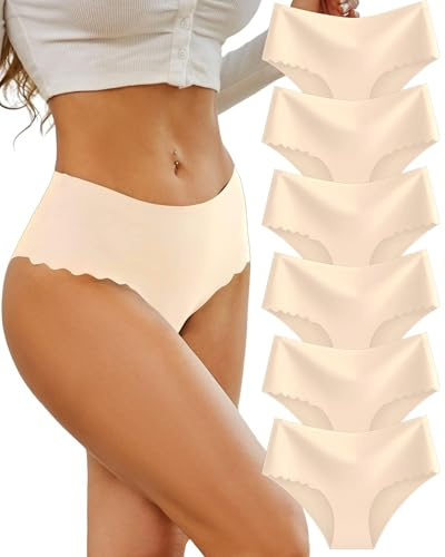 Sth Big Mutande Donna Senza Cuciture Vita Alta Slip Microfibra Intimo Sexy Multipla Culotte Underwear Invisibili Mutandine Donna Briefs Pacco da 6