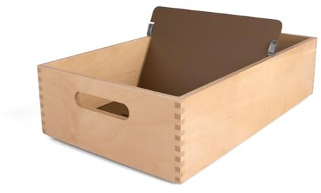 Karteitrog aus Holz Karteikasten für 1500 Karteikarten, DIN A5 quer