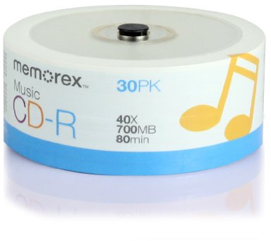 Memorex 32020016609 CD-R 80 40x Eco Spindle Discs, 30 Pack