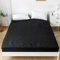 Gesteppter wasserdichter Matratzenschoner, 180 x 200 cm, Mikrofaser-Spannbetttuch, 35 cm extra tiefer Matratzenbezug/Topper (schwarz, Super-King-Size-Bett)