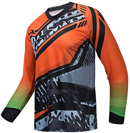 Hotlion Maglia da Mountain Bike da Uomo, per Motocross e MTB, a Maniche Lunghe, Abbigliamento da Ciclismo, M