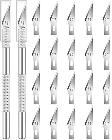 Artcut Cutter Di Precisione 2 Pz Taglierino Di Precisione, Bisturi con 20 Lame Taglierino, Bisturi Modellismo Bisturi Chirurgico, Taglierinomini Cutter Bisturi per Pane per Hobby, Arte, Intaglio