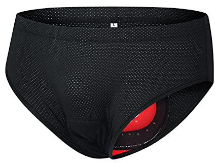 JINGRU Sous-Vêtements de Vélo pour Hommes - Slips Rembourrés Respirants, Shorts de Cyclisme Noir, Taille L