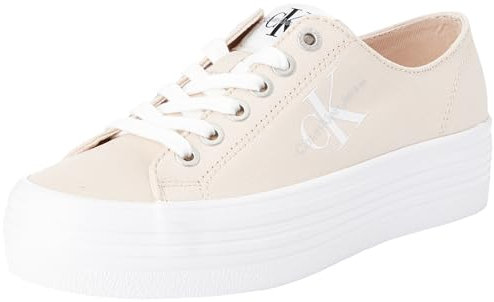 Calvin Klein Jeans Damen Vulcanized Sneaker Vulc Flatform Essential Mono Plateau, Rosa (Whisper Pink/Bright White), 38